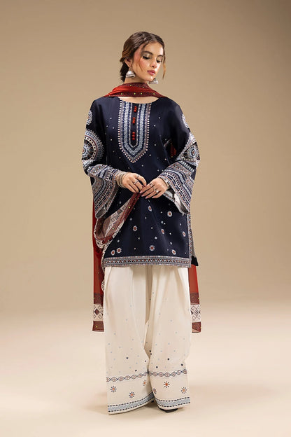 JAZMIN - UNSTITCHED 3PC DHANAK EMBROIDERED SUIT - VL1229