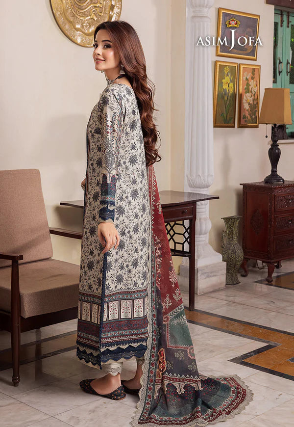 Asim Jofa - Summer 3PC Lawn Digital Print Dress - VL1254