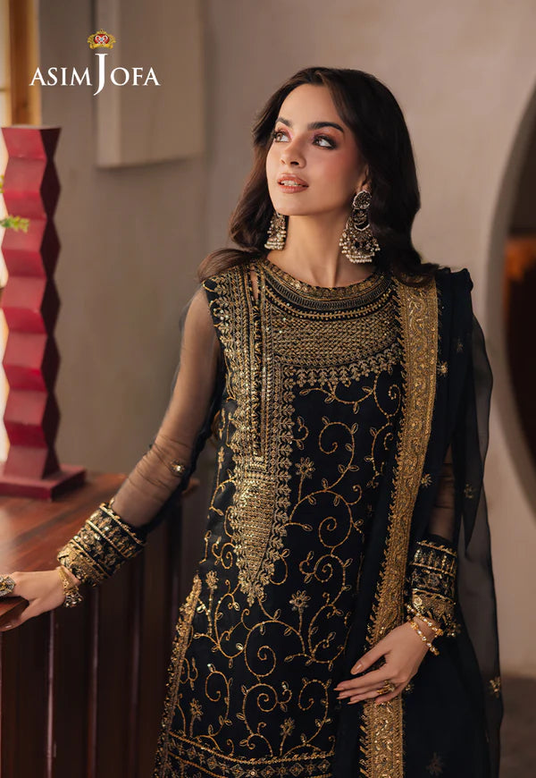 Asim Jofa, unstitched 3 piece Lawn sequence embroidered suit - VL1316