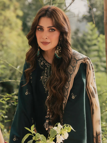 Izel - Winter 3PC Dhanak Embroidered Suit - VL1660