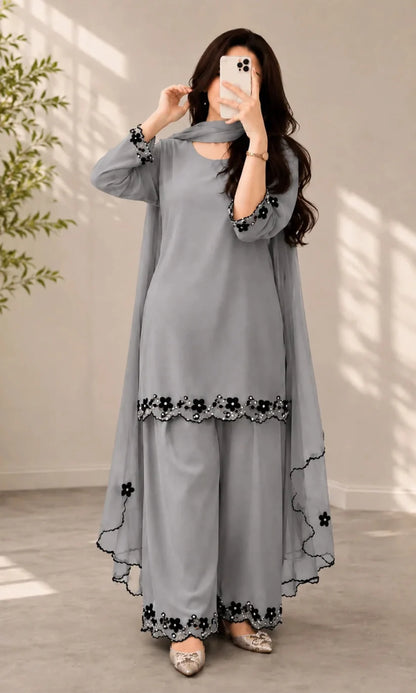 Veezal - Summer-3PC Lawn Embroidered Suit - VL1496