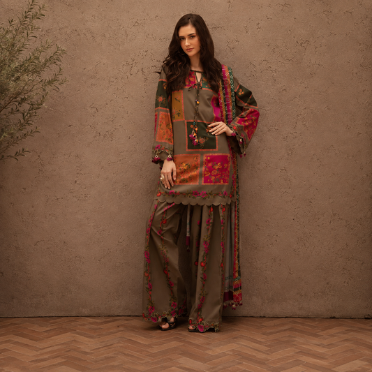 Charizma - Winter 3PC Karandi Digital Print Dress - VL1170