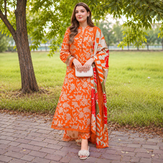 Sapphire - Winter 3PC Karandi Digital Print Dress - VL1238