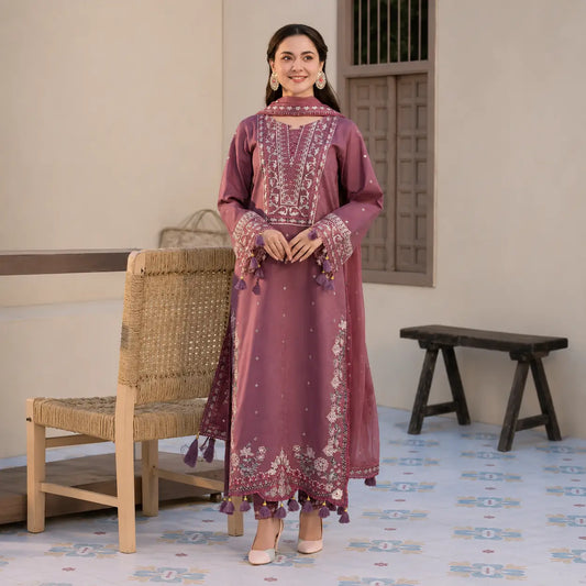 Jade - Winter 3PC Dhanak Embroidered Suit - VL1104