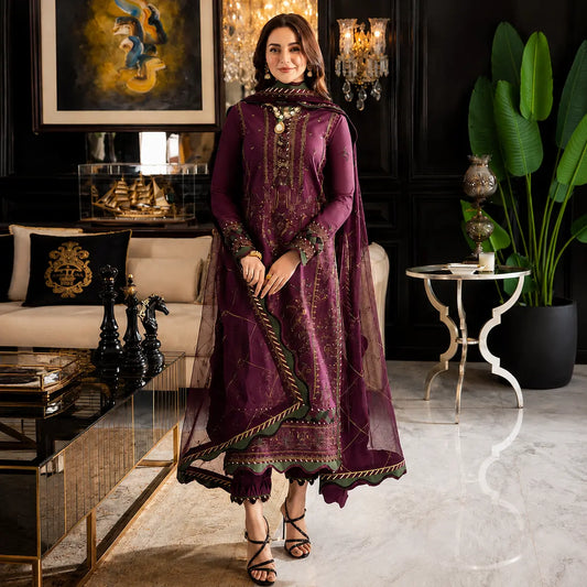 Asim Jofa, unstitched 3 piece Dhanak sequence embroidered suit - VL1024