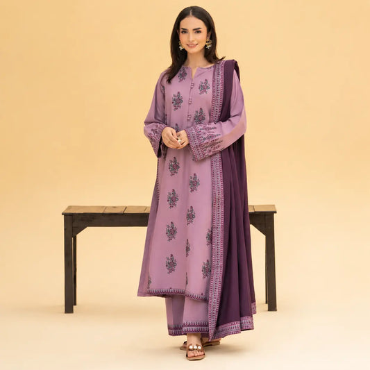 Izel - Winter 3PC Dhanak Embroidered Suit - VL1242