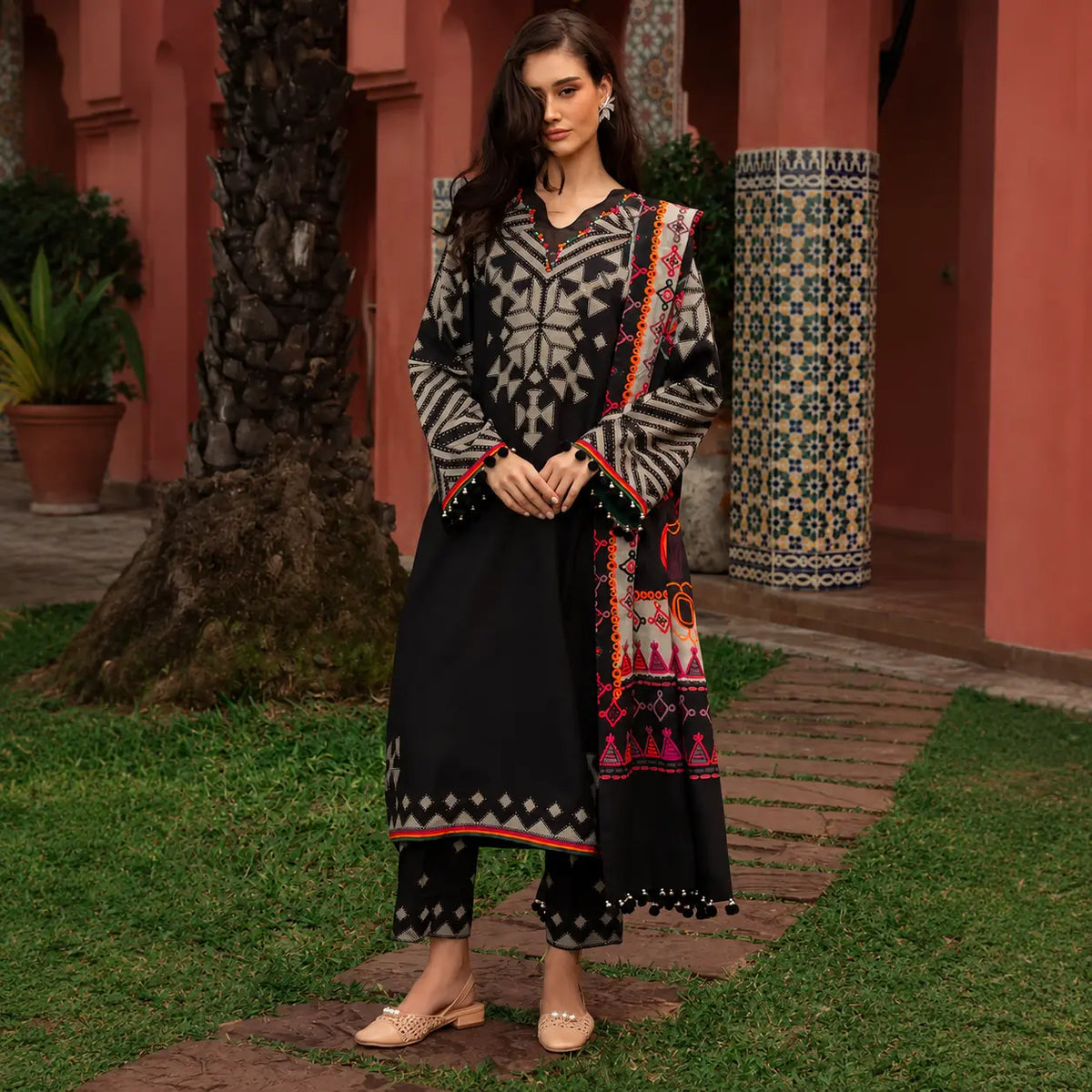 Charizma - Winter 3PC Karandi Digital Print Dress - VL1177
