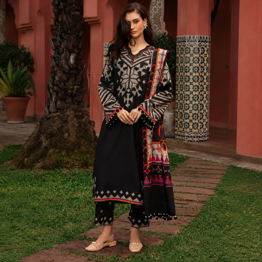 Charizma - Winter 3PC Karandi Digital Print Dress - VL1177