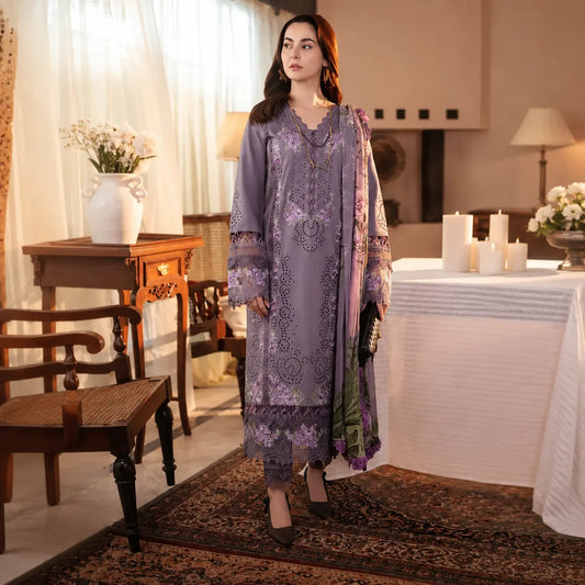Jade - 3PC Dhanak Chickenkari Embroidered Suit - VL933