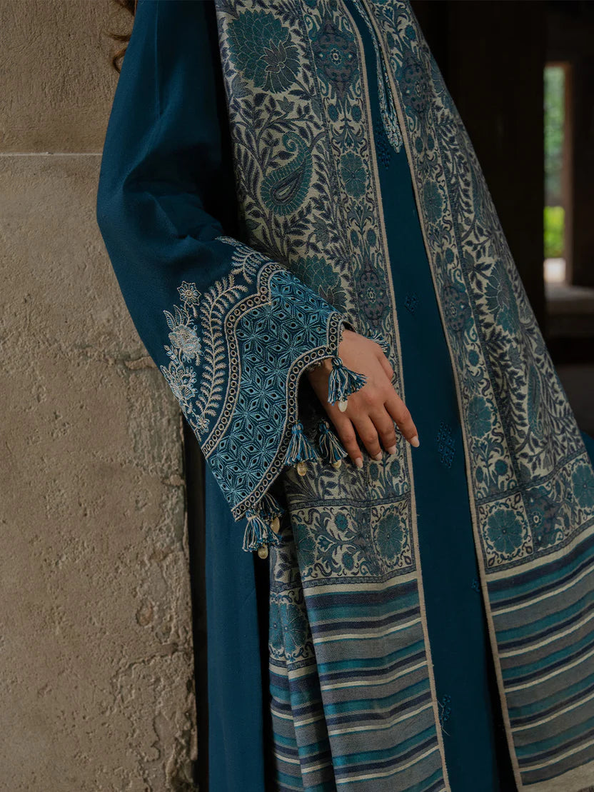 IZEL LUXURY UNSTITCHED WINTER DHANAK EMBROIDERED 3PC - VL1222