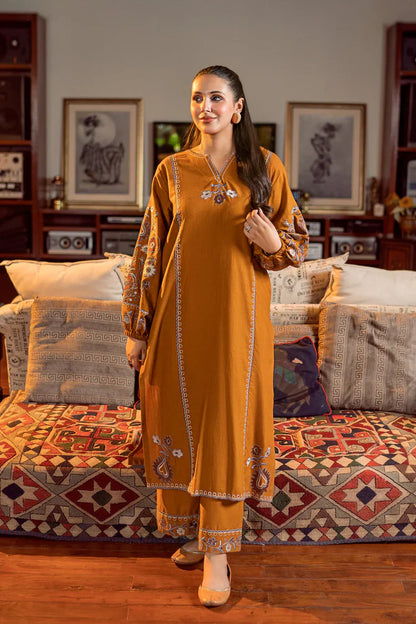 Urge - 2PC DHANAK EMBROIDERED SHIRT AND EMBROIDRED SLEEVES -VL1260