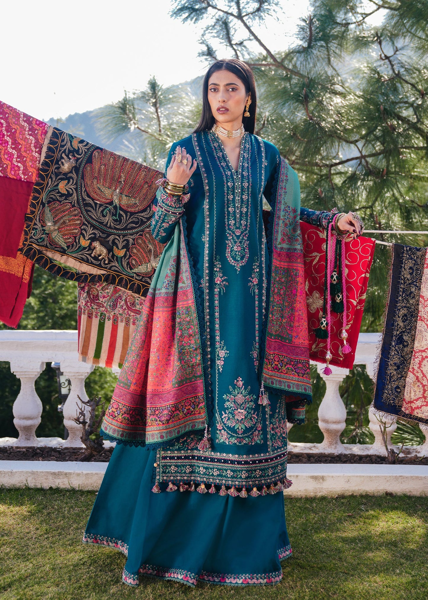 Hussain Rehar Winter Embroidered 3pc Dhanak Suite - VL1154
