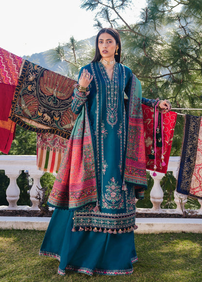 Hussain Rehar Winter Embroidered 3pc Dhanak Suite - VL1154