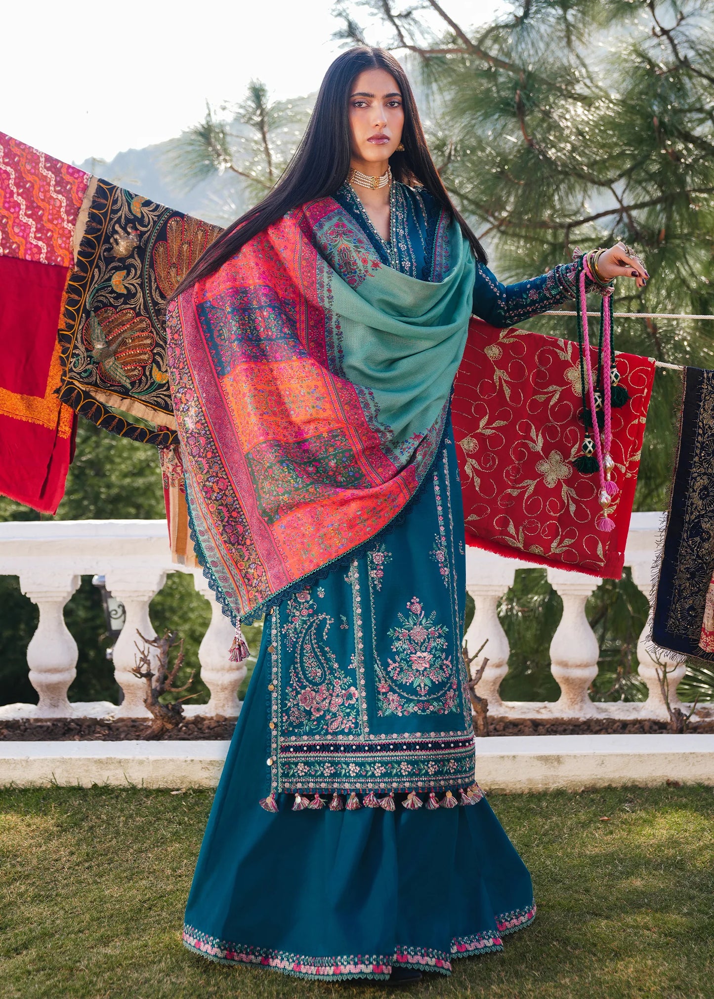Hussain Rehar Winter Embroidered 3pc Dhanak Suite - VL1154