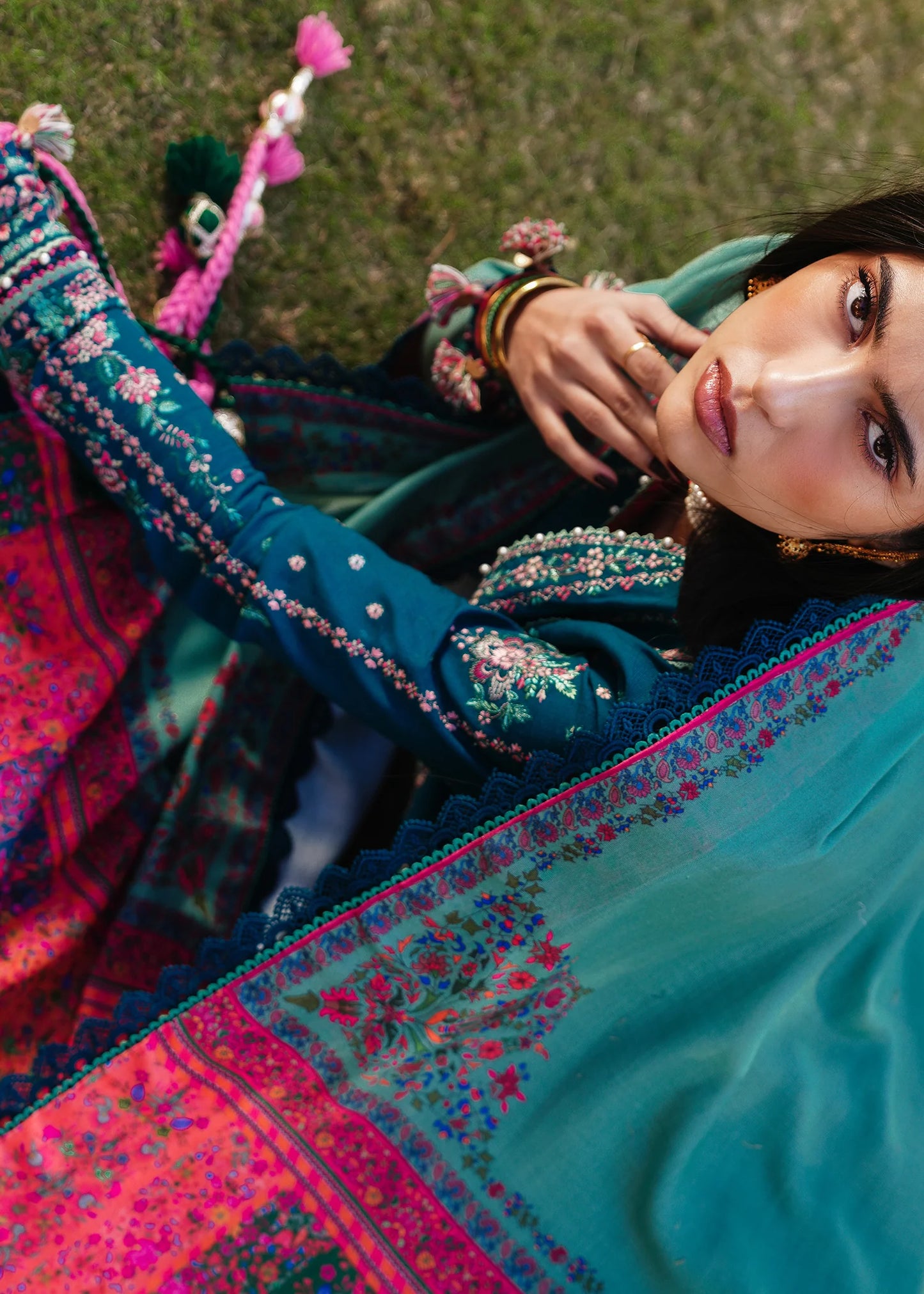 Hussain Rehar Winter Embroidered 3pc Dhanak Suite - VL1154