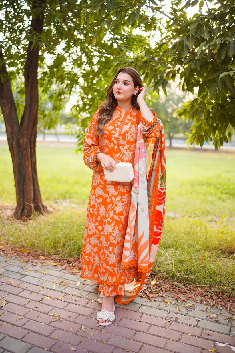 sapphire orange dress Ready to Wear 3 Pcs Lawn Dress by Sapphire 15