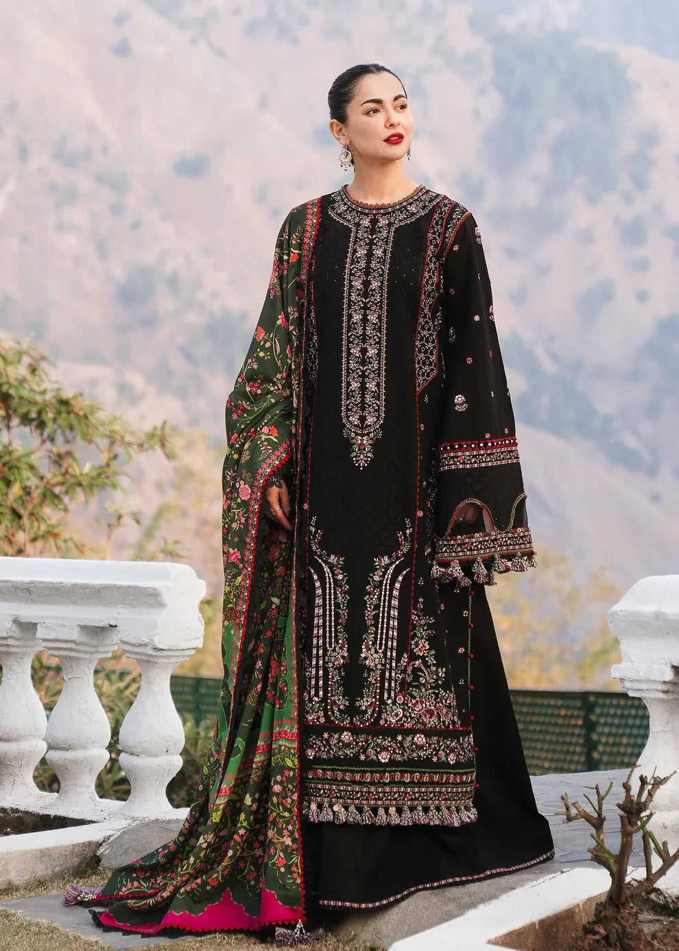 Hussain Rehar Winter Embroidered 3pc Dhanak Suite - VL1155