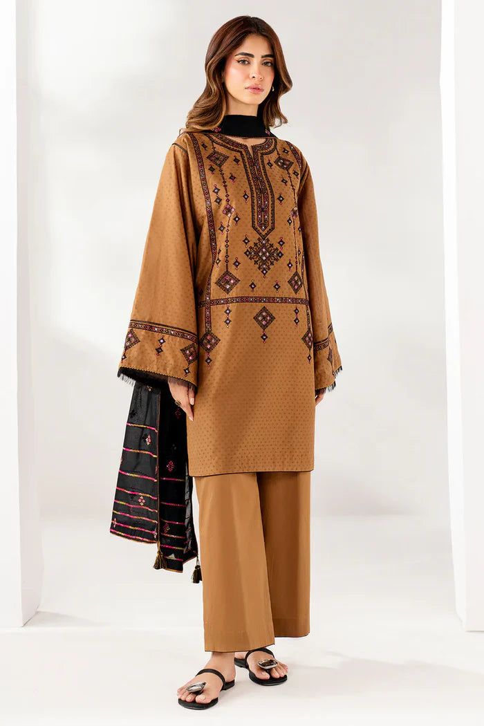 Baroque - 3PC Dhanak Embroidered Suit - VL1130
