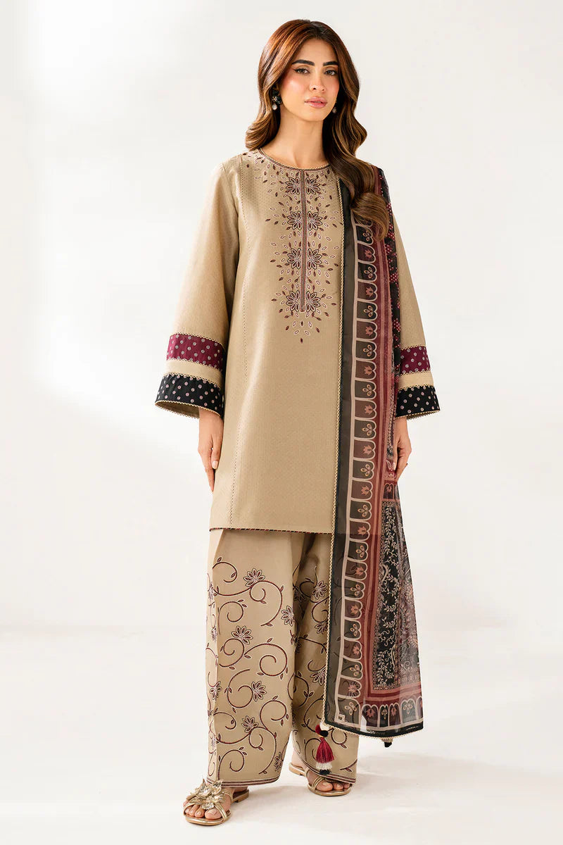 Jazmin - Winter 3PC Dhanak Embroidered Suit - VL1236