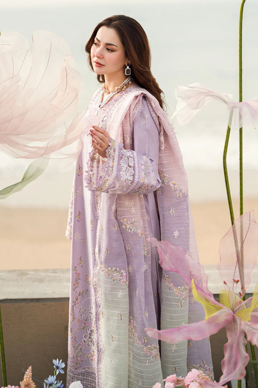 Qalamkar - Summer 3PC Lawn ChickenKari Embroidered Suit - VL1283