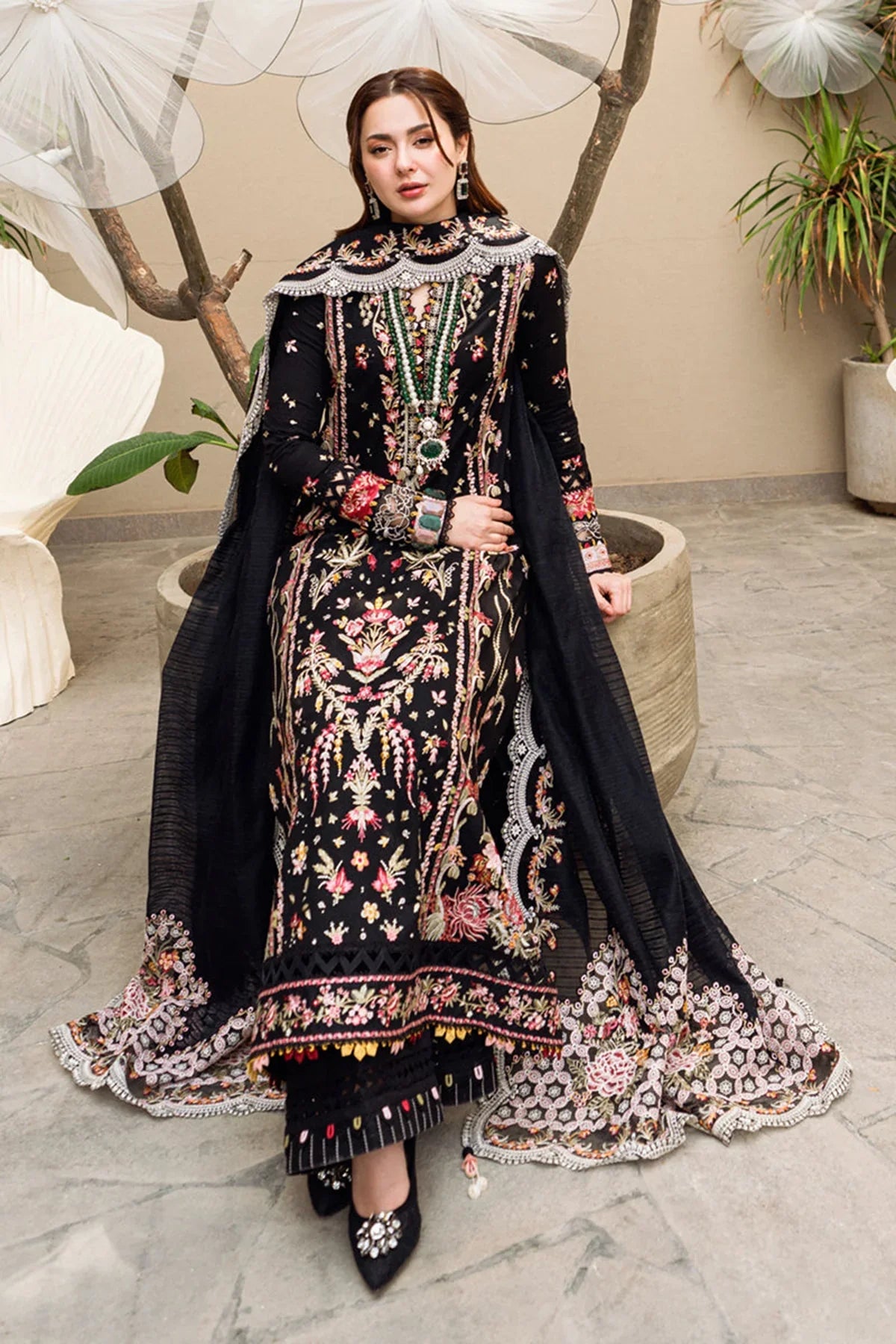 Qalamkar - 3PC Lawn Embroidered Shirt - VL1019