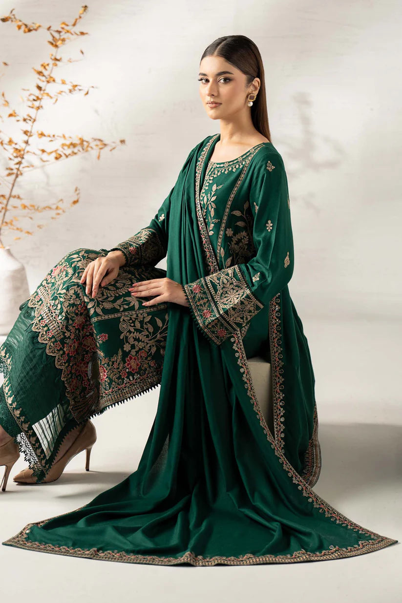 Maria B. Embroidered Dhanak Three Piece Winter Collection - VL1228