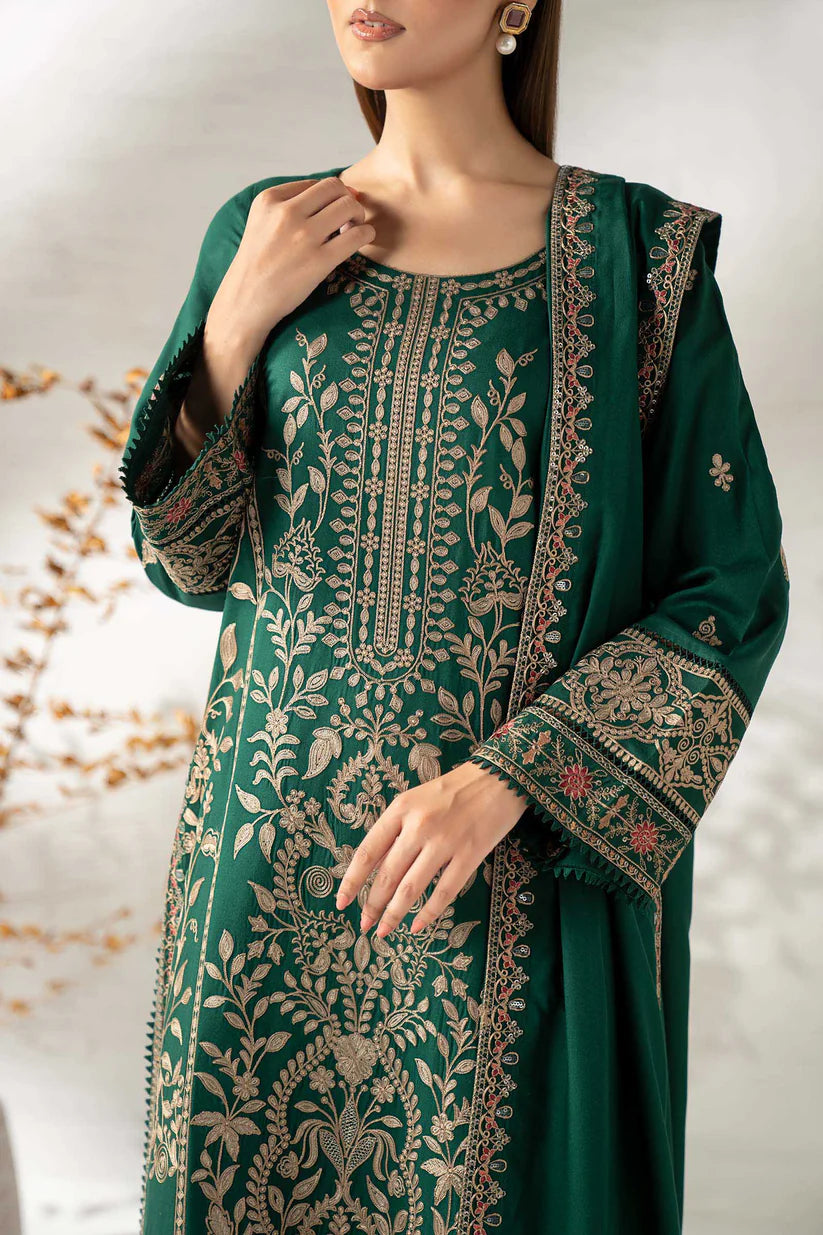 Maria B. Embroidered Dhanak Three Piece Winter Collection - VL1228