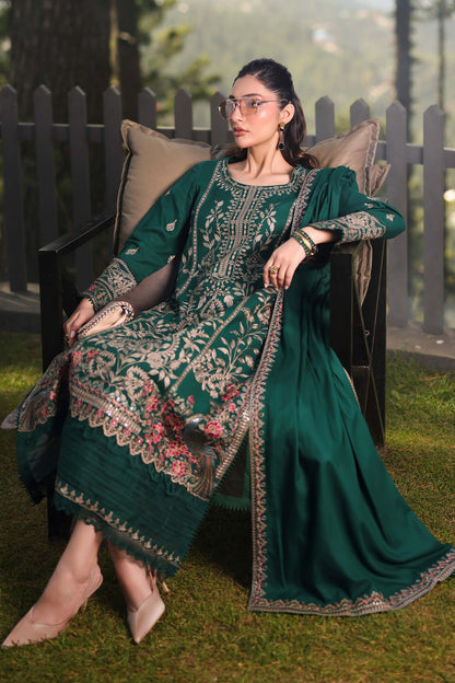Maria B. Embroidered Dhanak Three Piece Winter Collection - VL1228
