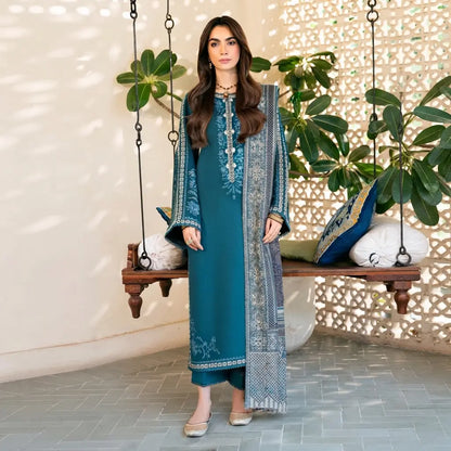 Izel - Winter 3PC Dhanak Embroidered Suit - VL1611