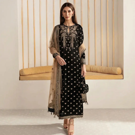 VL 1659 Jazmin - Winter Embroidered Velvet 3piece Suit