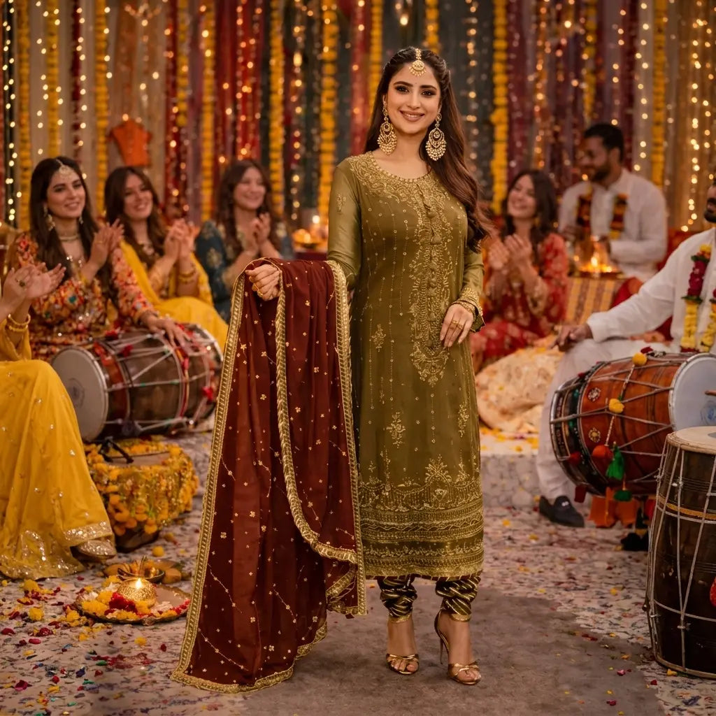 Asim Jofa, Winter Unstitched 3 piece chiffon suit - VL 1642