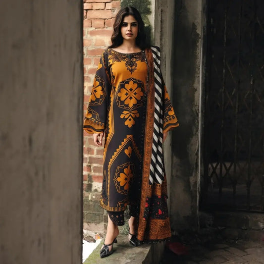 Charizma - Winter 3PC Karandi Digital Print Dress - VL1213