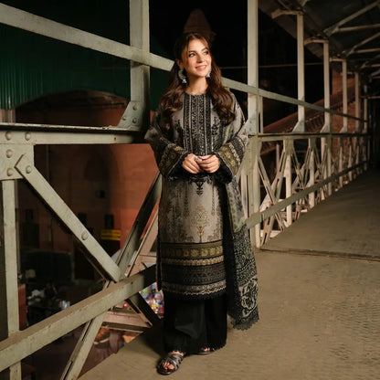 Asim Jofa - Winter 3PC Karandi Digital Print Dress - VL1198