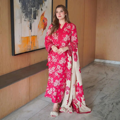 Sapphire - Winter 3PC Karandi Digital Print Dress - VL 1632