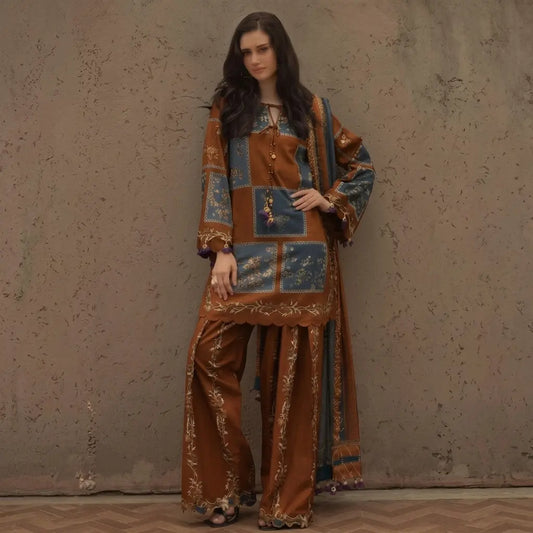 Charizma - Winter 3PC Karandi Digital Print Dress - VL1701