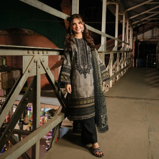 Asim Jofa - Winter 3PC Karandi Digital Print Dress - VL1198