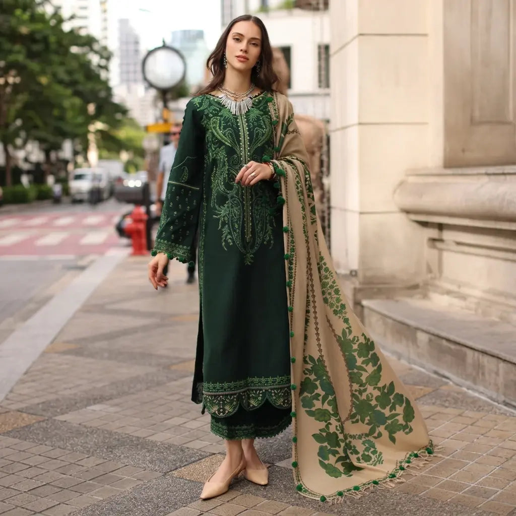 Charizma - Winter 3PC Dhanak Embroidered Suit - VL 1641