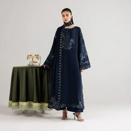 Iznik - 3PC Dhanak Embroidered Shirt With Dhanak Embroidered Dupatta and Trouser - VL1680