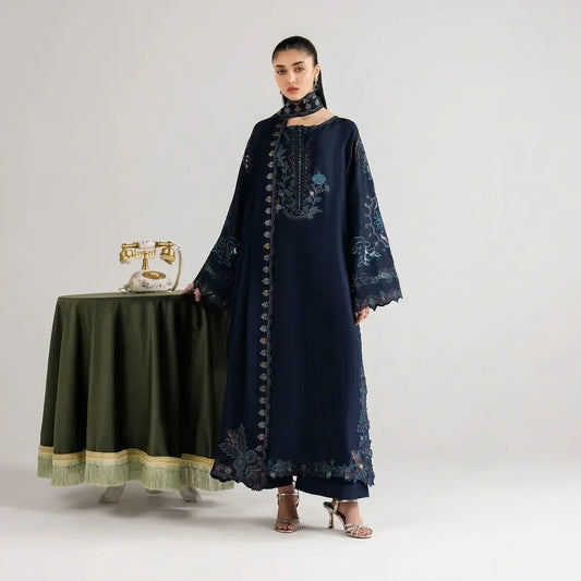 Iznik - 3PC Dhanak Embroidered Shirt With Dhanak Embroidered Dupatta and Trouser - VL1680
