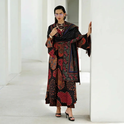 Baroque - Winter 3PC Karandi Digital Print Dress - VL 1656