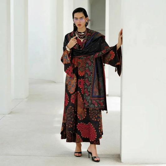Baroque - Winter 3PC Karandi Digital Print Dress - VL 1656