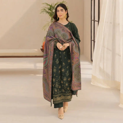 Mohagni - Winter 3PC Dhanak Embroidered Suit - VL1610
