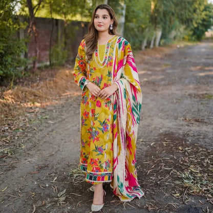 Winter 3PC Karandi Digital Print Dress - VL 1633