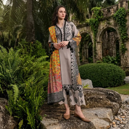 Charizma - Winter 3PC Karandi Digital Print Dress - VL 1648