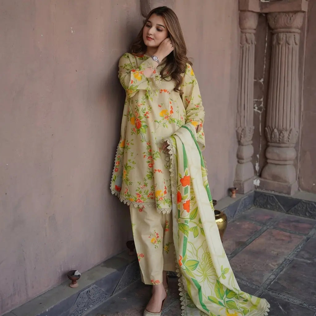 Sapphire - Winter 3PC Karandi Digital Print Dress - VL 1634