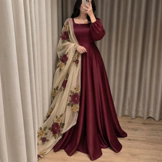 Veezal - 3 Piece Silk Frock Style Printed Suit - VL 1671