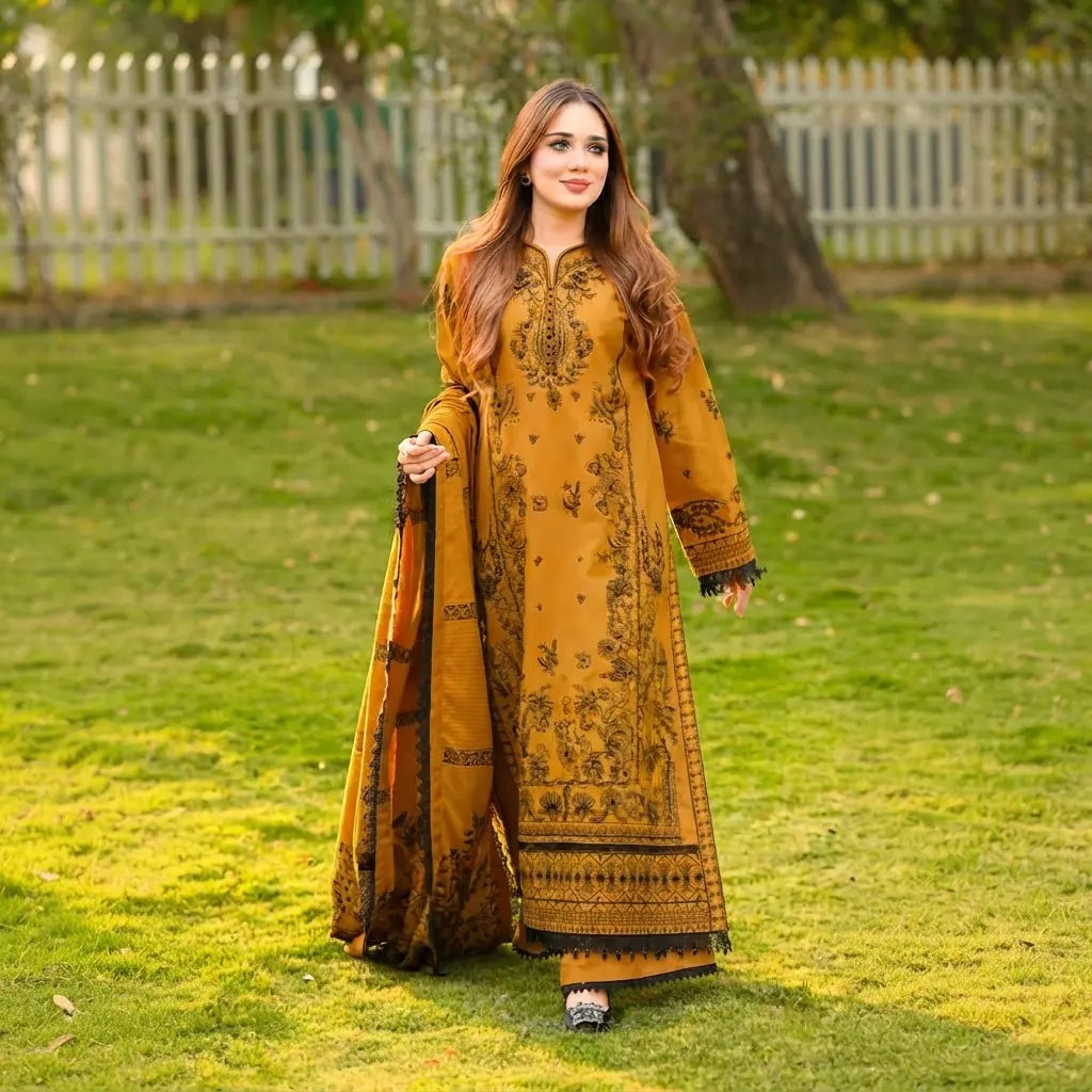 Libass -Winter 3PC Dhanak Embroidered Suit - VL1607