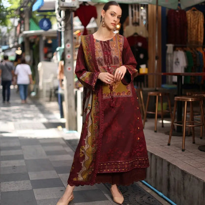 Charizma - Winter 3PC Karandi Digital Print Dress - VL 1636