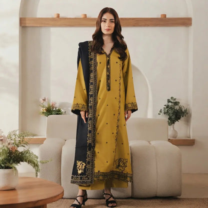Winter 3PC Dhanak Embroidered Suit - VL1607