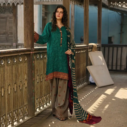 Charizma - Winter 3PC Karandi Digital Print Dress - VL 1619